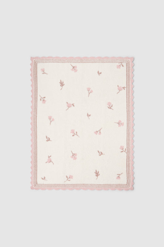 CozyChic Heirloom Floral Stroller Blanket 30x40 - Dusty Rose Multi