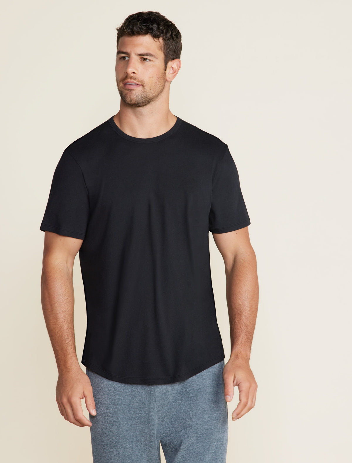 MC Men's Short Sleeve Cotton Modal Crew - Black
