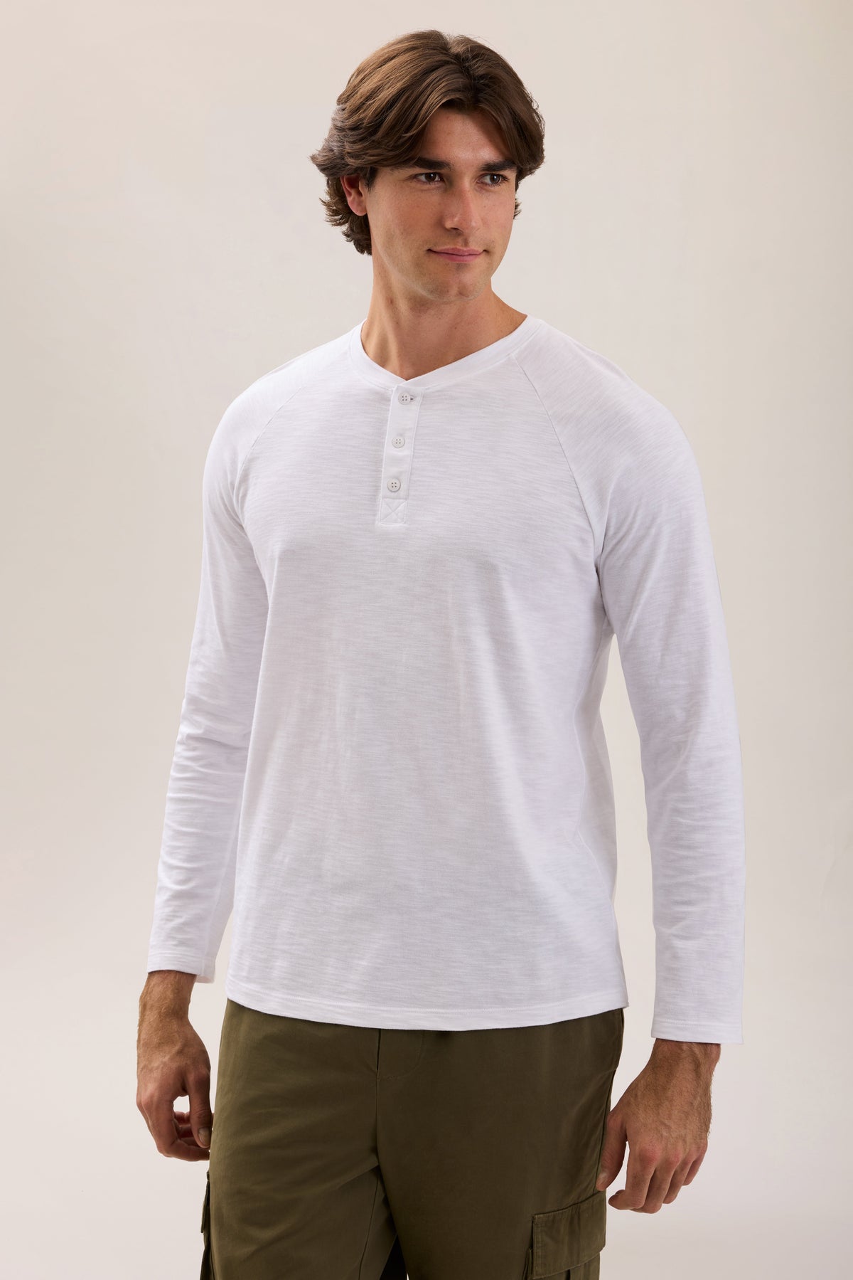 Slub Jersey Henley - White