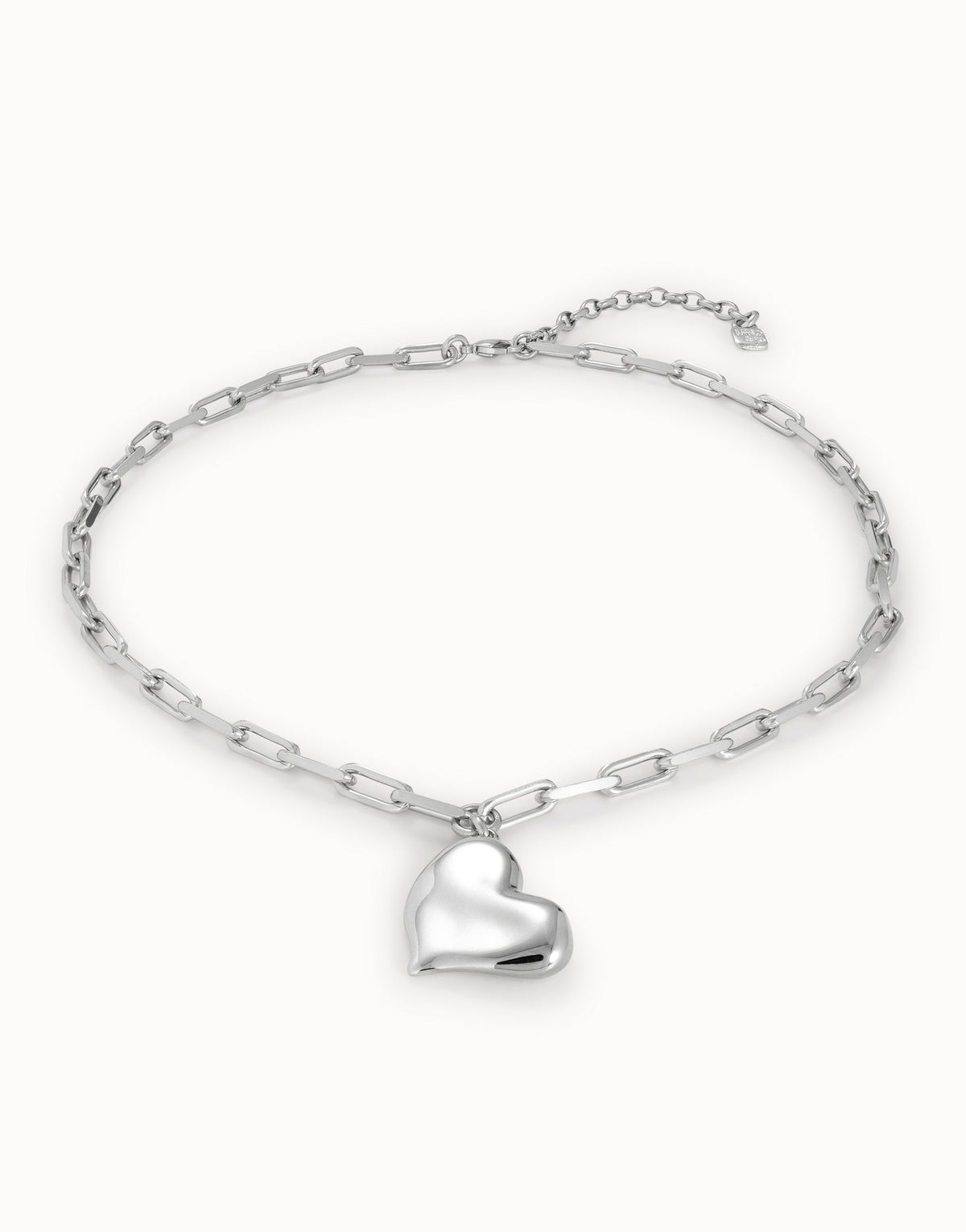 UNOde50 Link Chain Necklace With Heart - Silver