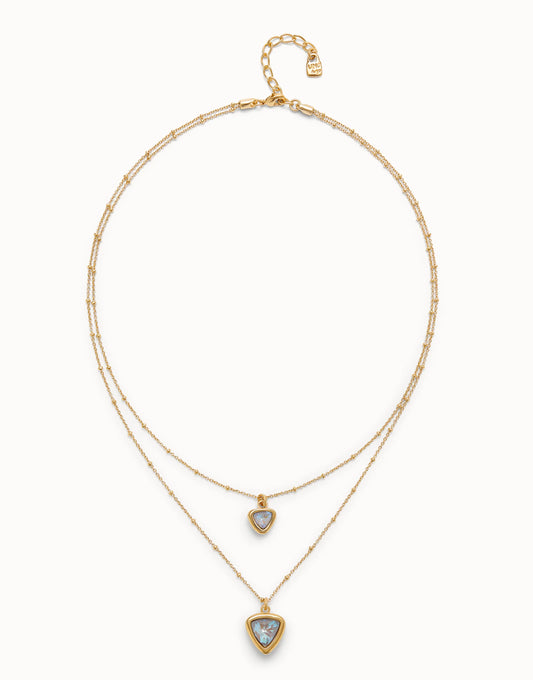 Uno Multi-Layer Pendant Link Chain Necklace With Crystal