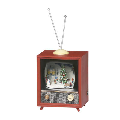 Roman 5.75" Musical LED Skaters TV Christmas Snow Globe