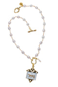 Pearl And Vintage Intaglio Fob