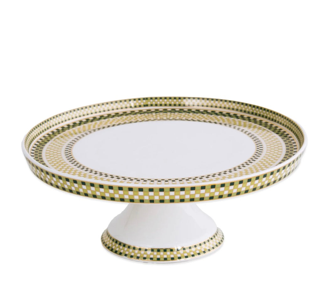 Beatriz Ball Pedestal Cake Plate Green & Gold