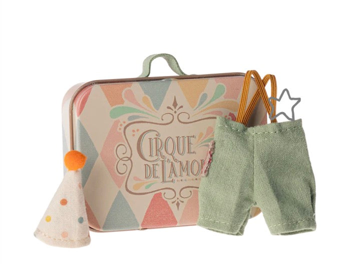 Maileg Clown Clothes in Suitcase, Little Brother Mouse