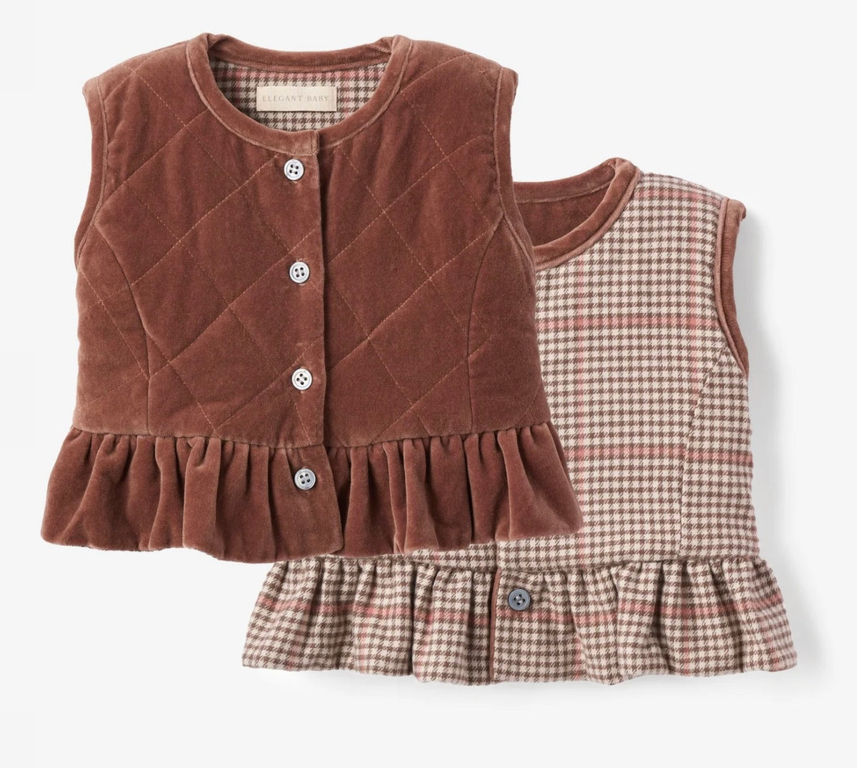 Elegant Baby Velveteen Peplum Vest
