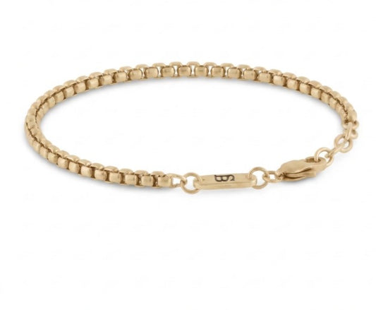 Steel & Barnett Adjustable Box Link Chain Bracelet In Plated 18K Gold