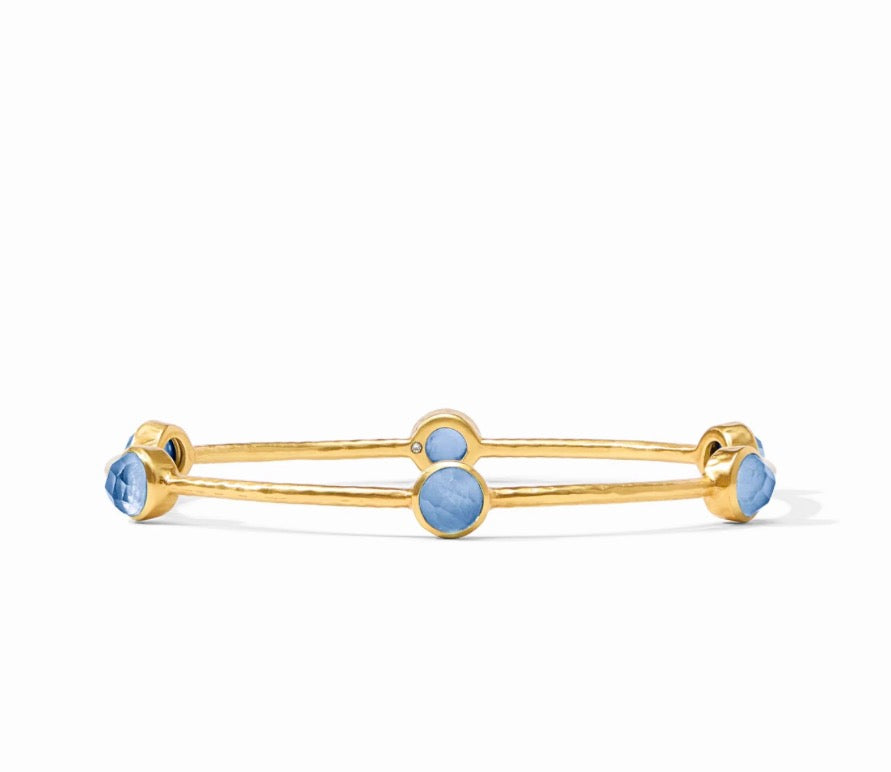 Julie Vos Milano Luxe Bangle Gold Iridescent Chalcedony