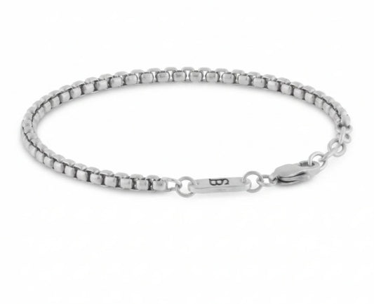 Steel & Barnett Adjustable Box Link Chain Bracelet In Stainless Steel