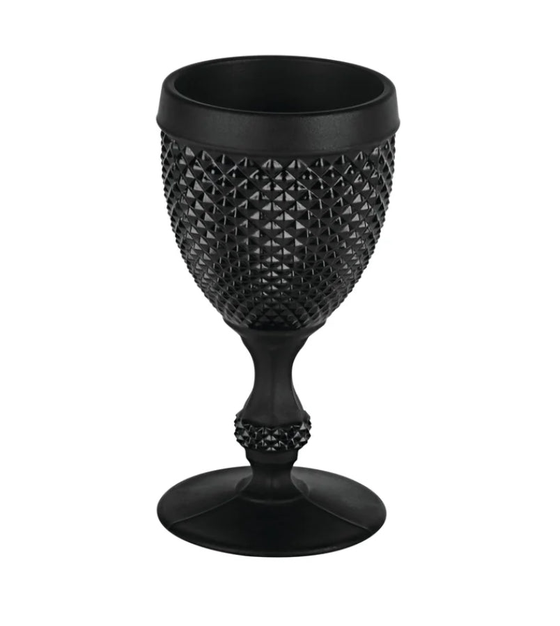 Vista Alegre Black Bicos Water/ Wine Goblets set of 4