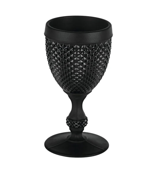 Vista Alegre Black Bicos Water/ Wine Goblets set of 4