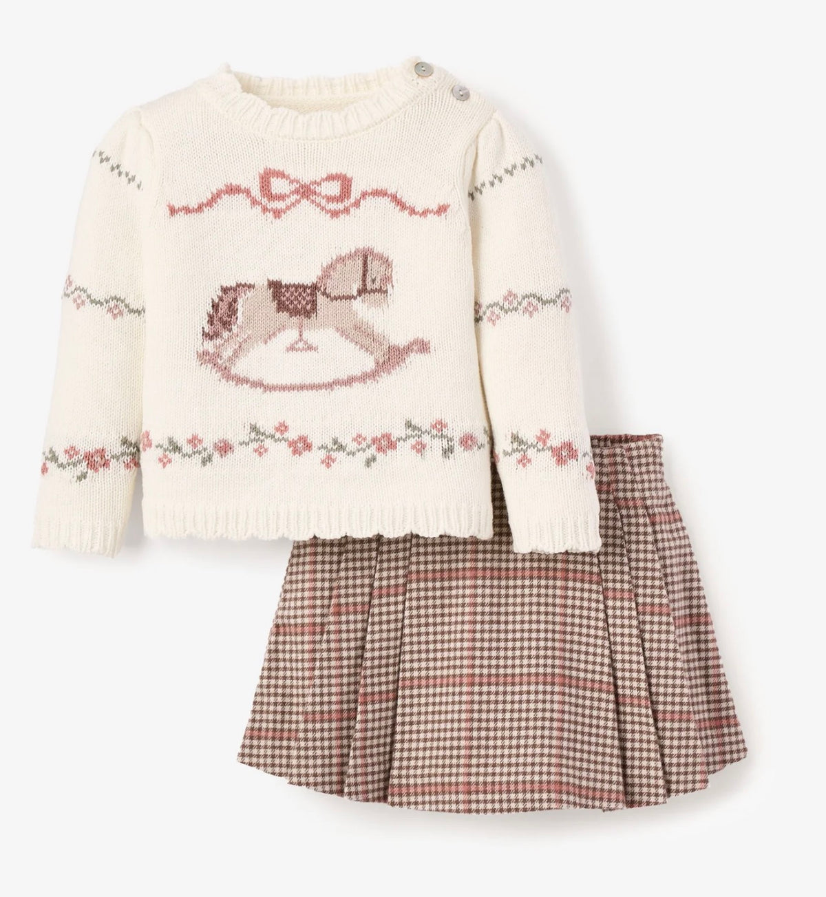 Elegant Baby Horse Sweater and Skirt Set