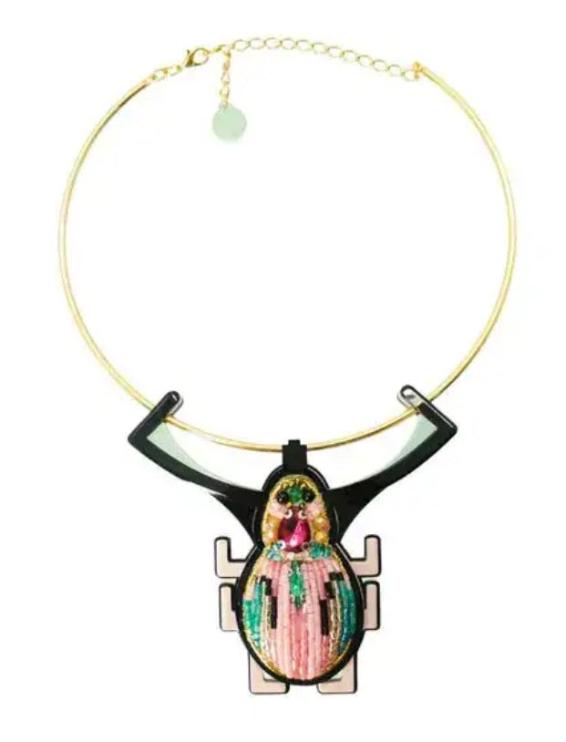 Gissa Bicalho Pink Beelte Necklace