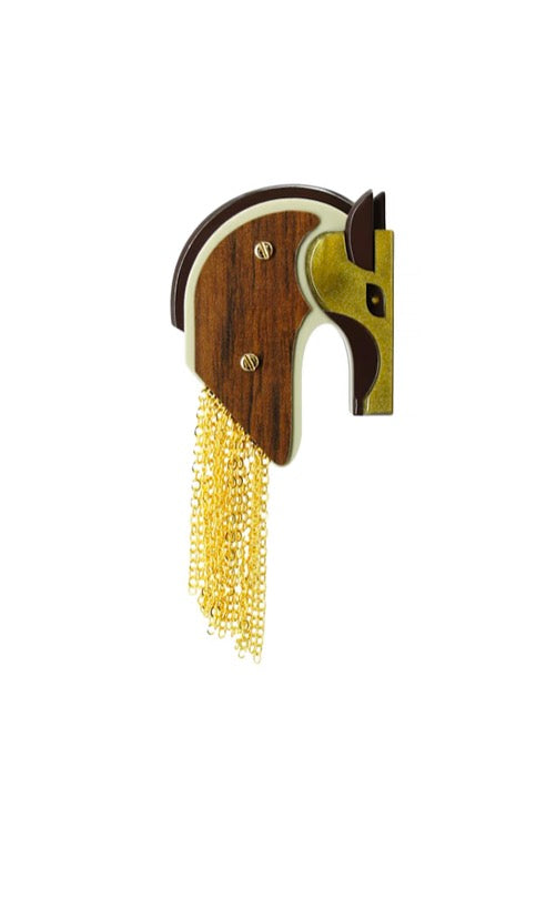 Gissa Bicalho Acrylic Horse Brooch