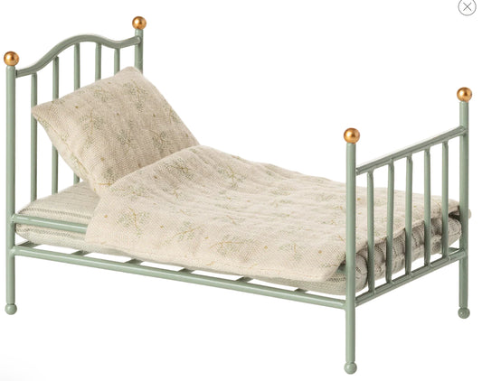 Maileg Vintage Single Bed Mouse, Mint