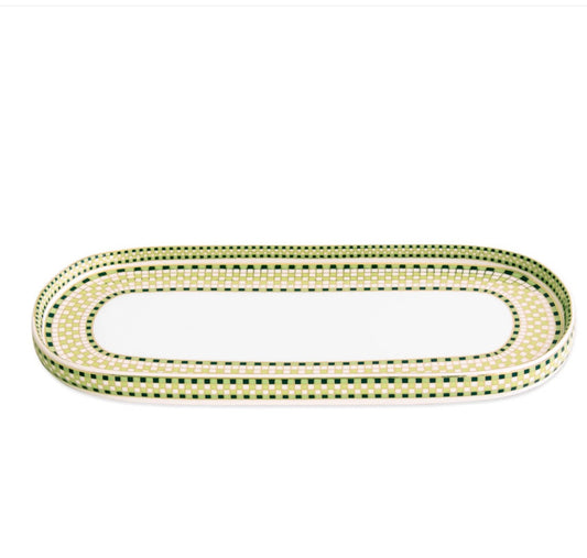 Beatriz Ball Long Oval Platter Green & Gold