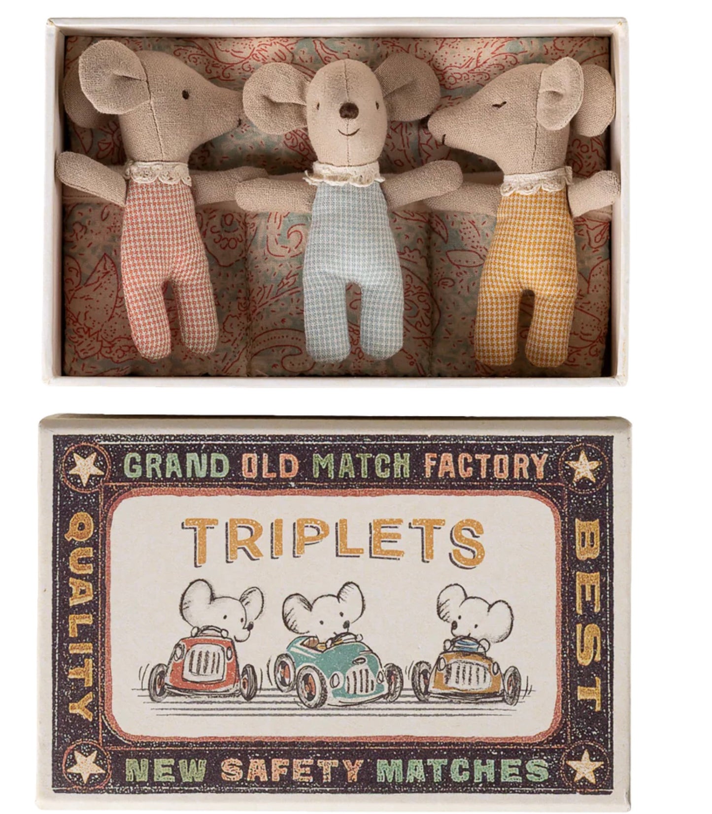 Maileg Triplet Babies in Matchbox