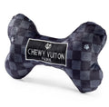 Black Checker Chewy Vuiton Bone Dog Toy