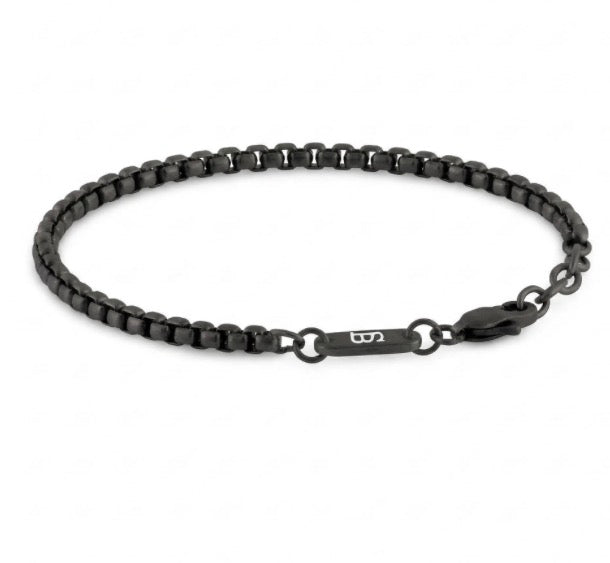 Steel & Barnett Link Chain Bracelet In Black Stainless Steel