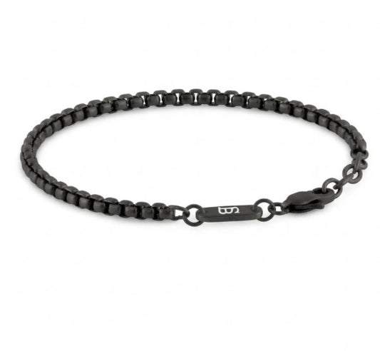 Steel & Barnett Link Chain Bracelet In Black Stainless Steel