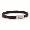 Steel & Barnett Brown Leather Braided Bracelet For Men