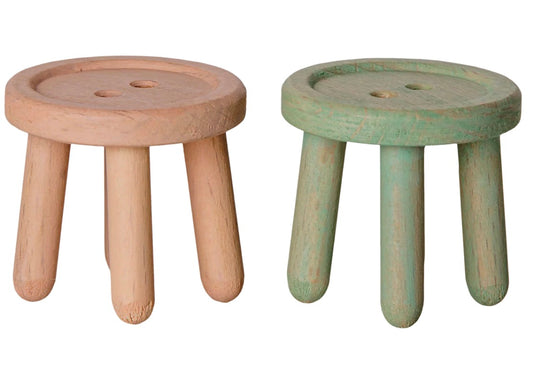 Maileg stool set, light rose/light mint
