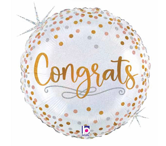 Holographic “Congrats” Balloon 18 inch