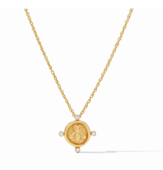 Julie Vos Bee Cameo Solitaire Necklace