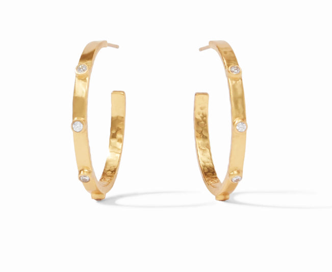Julie Vos Crescent Stone Hoop Cubic Zirconia