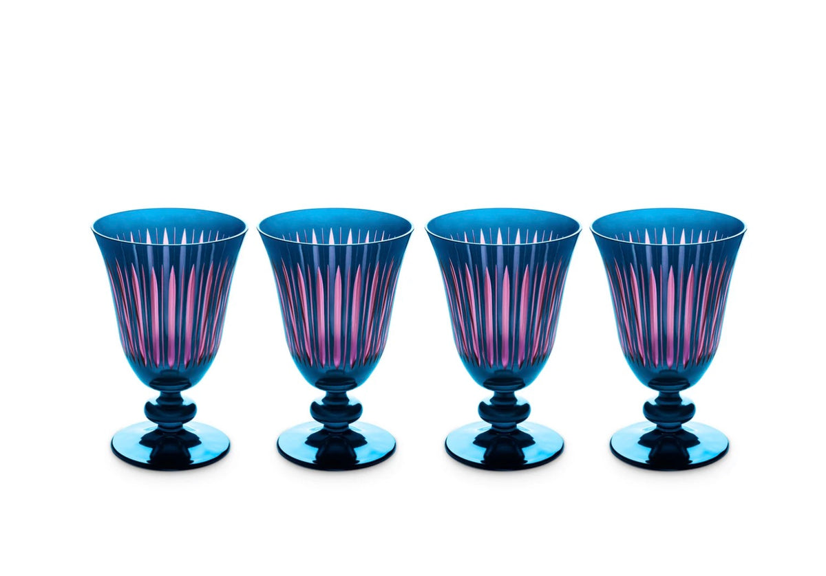Prism Wine Glasses - Blue (Set of 4)