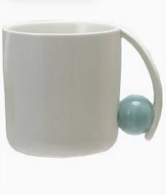 Stoneware mug with Blue Ball Handle