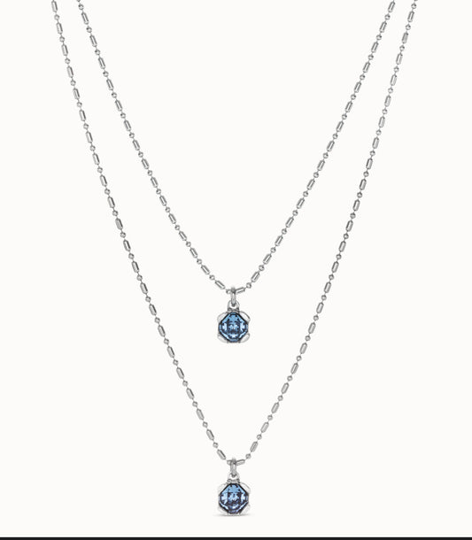 Uno Long pendant chain necklace with crystals
