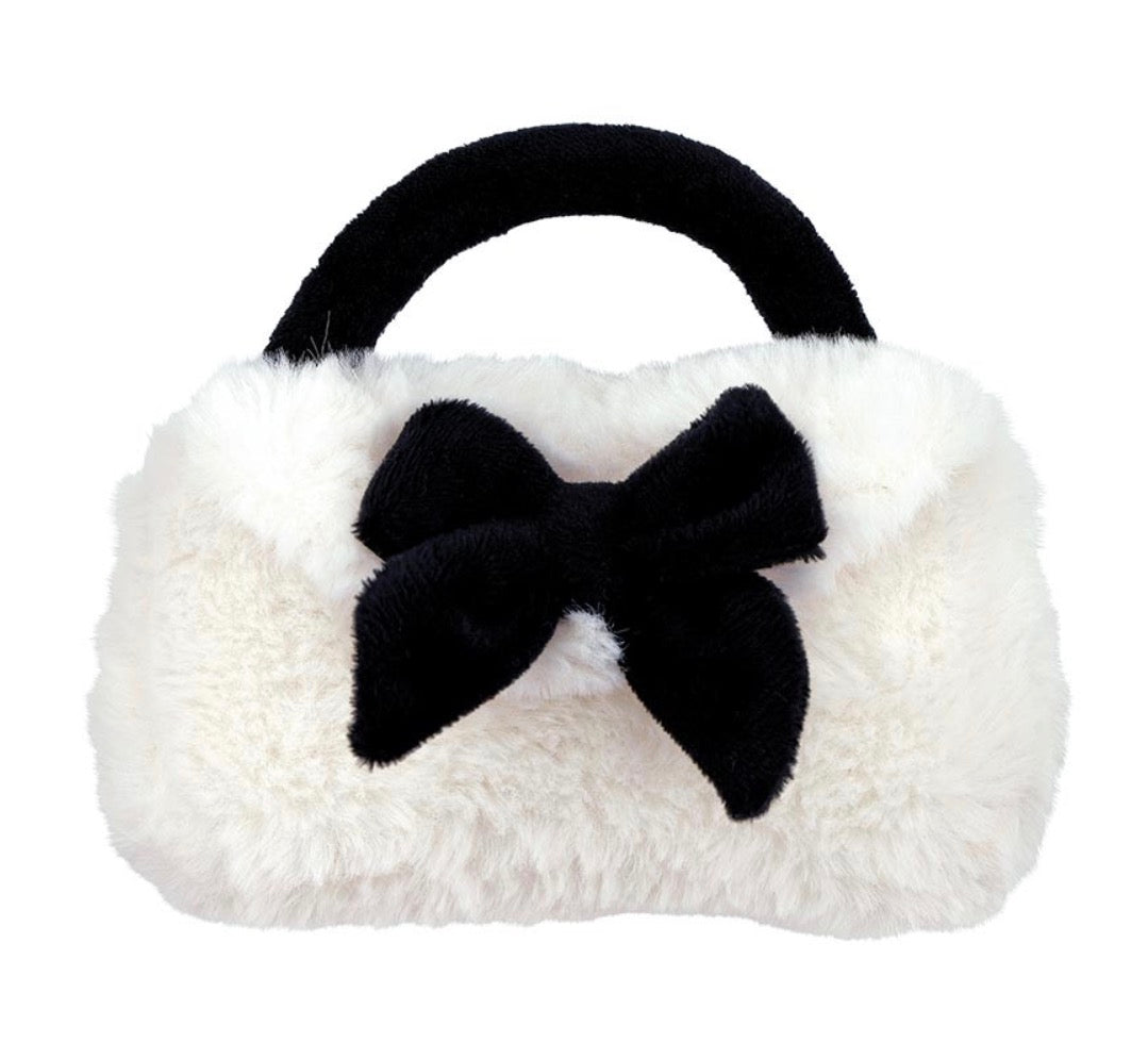 Plush Bow Rattle Purse