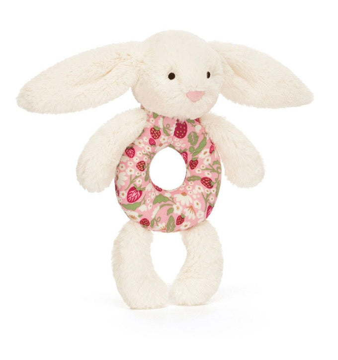 Jellycat Blossom Cream Bunny ‘Berry’ Ring Rattle