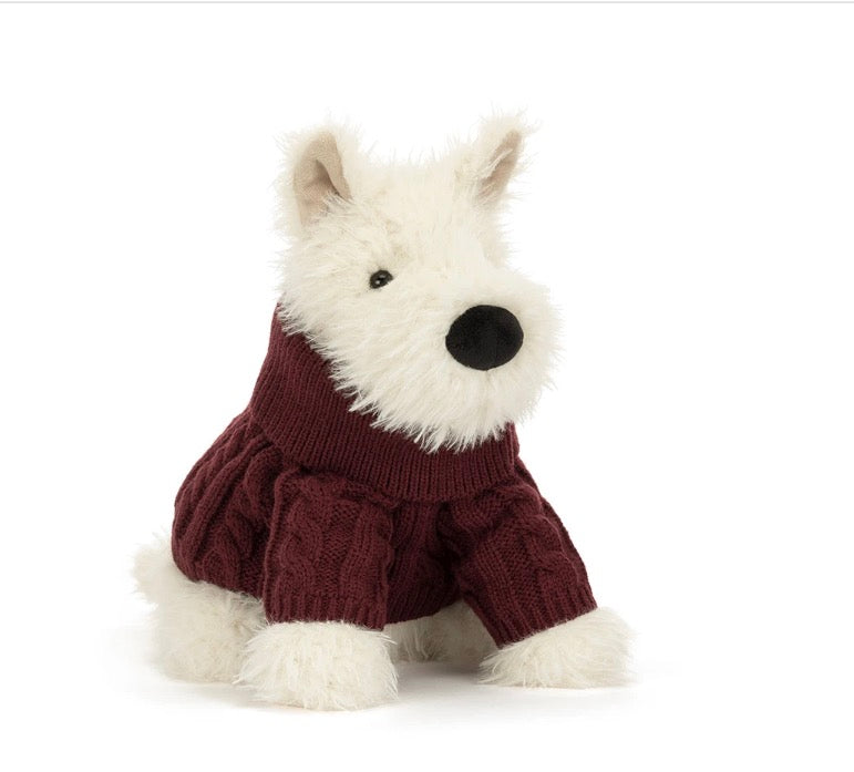 Jellycat Munro Scottie Dog 'Winter Jumper'