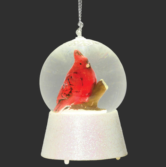 Lighted Cardinal Waterglobe Ornament