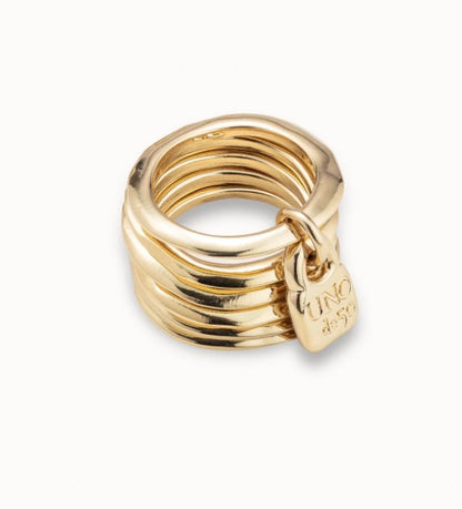 Uno de 50 Multi row ring with a charm