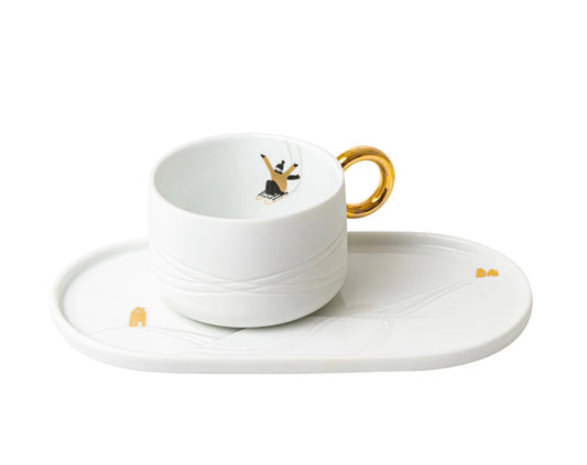Cup with Serving Plate Snowy Day