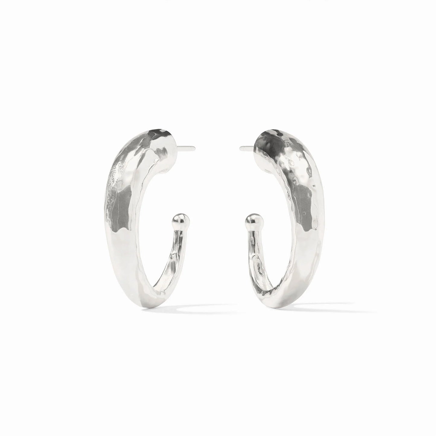 Julie Vos Silver Hammered Hoop Earrings