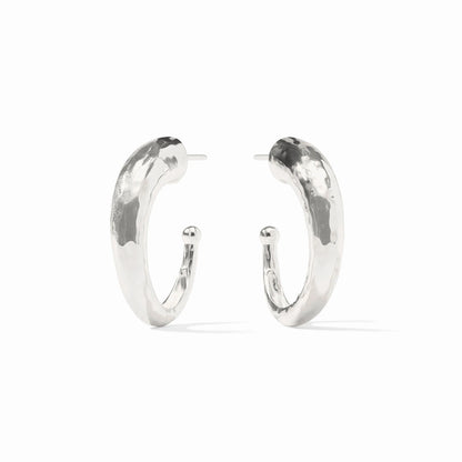 Julie Vos Silver Hammered Hoop Earrings