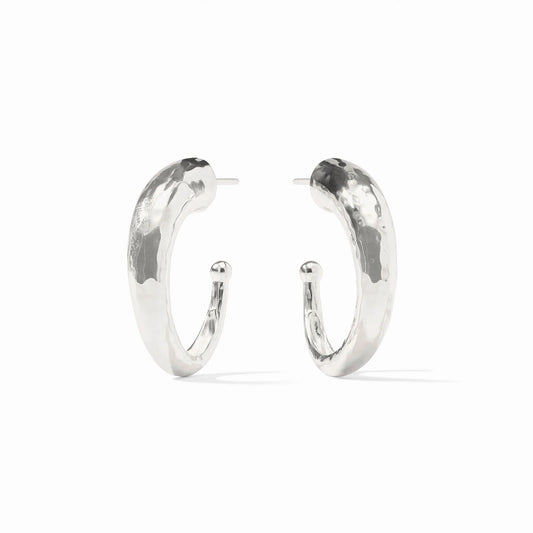 Julie Vos Silver Hammered Hoop Earrings