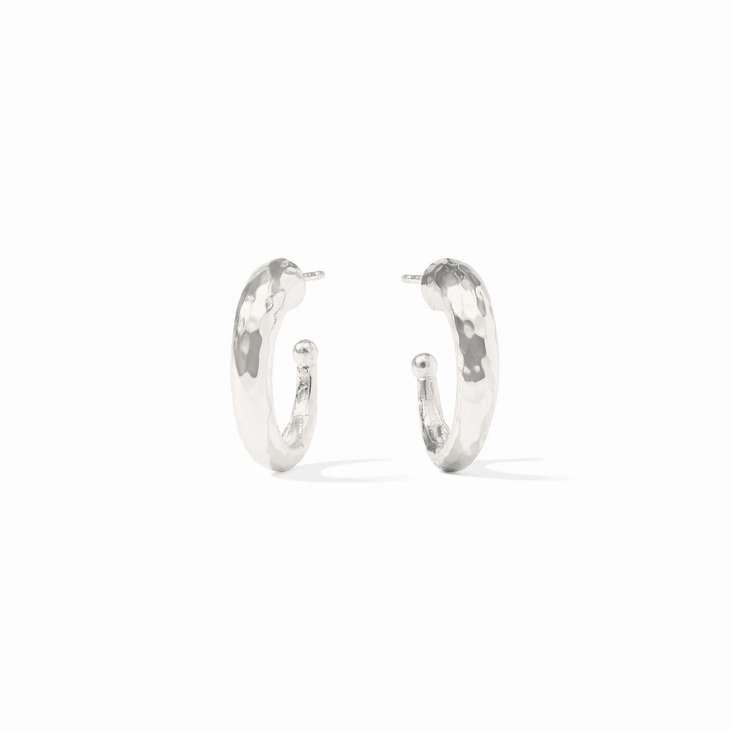 Julie Vos Silver Hammered Hoop Earrings