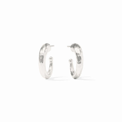 Julie Vos Silver Hammered Hoop Earrings
