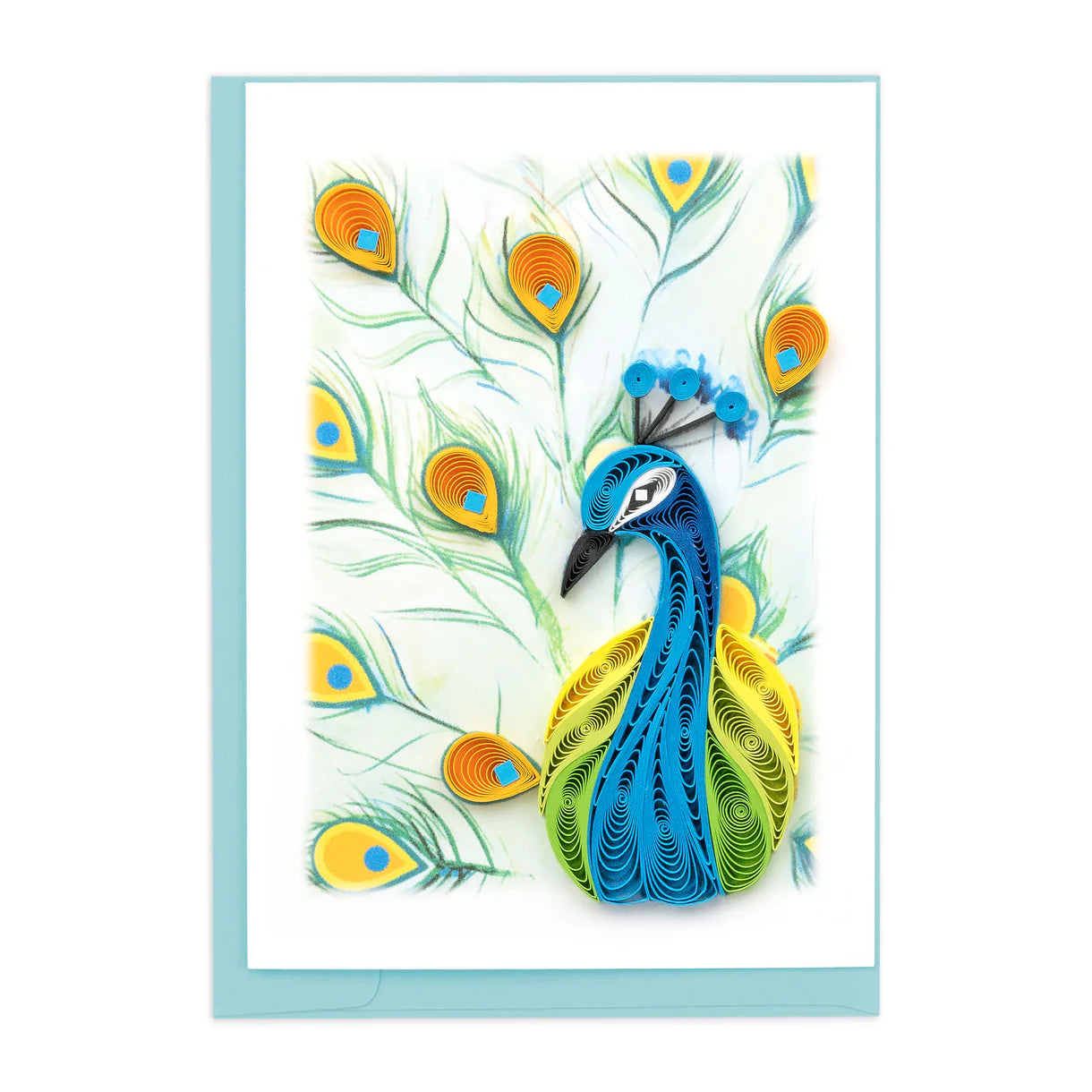 Peacock Small Quilling Card