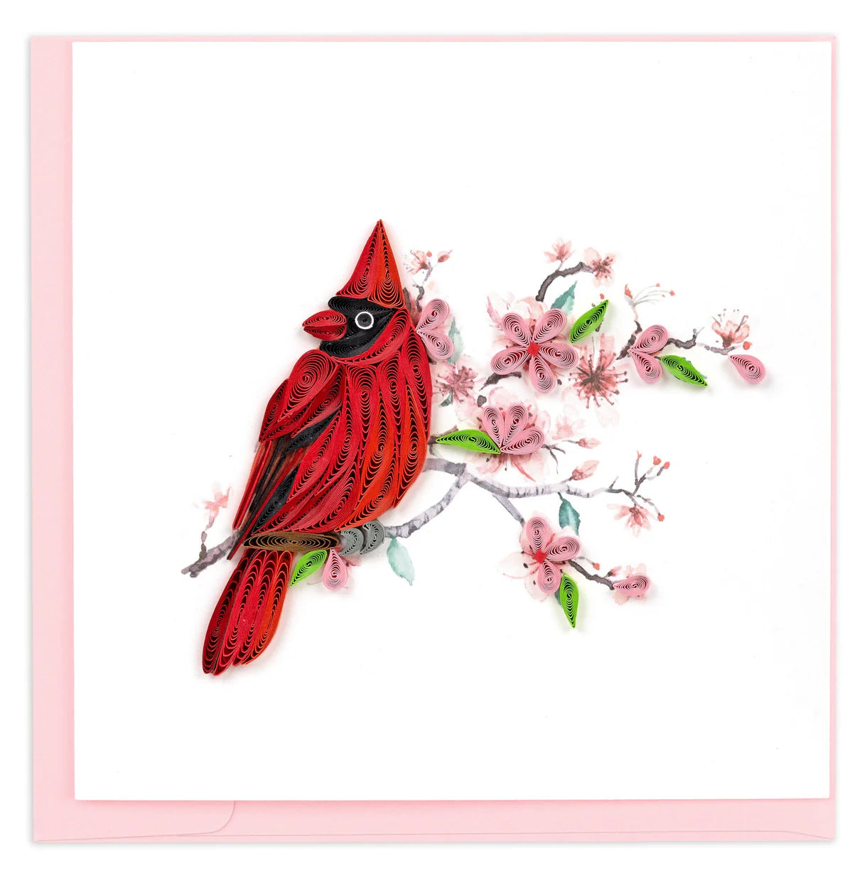Cardinal and Blossom Quilled Card