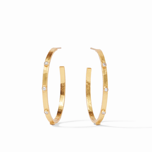 Julie Vos Crescent Stone Hoop
