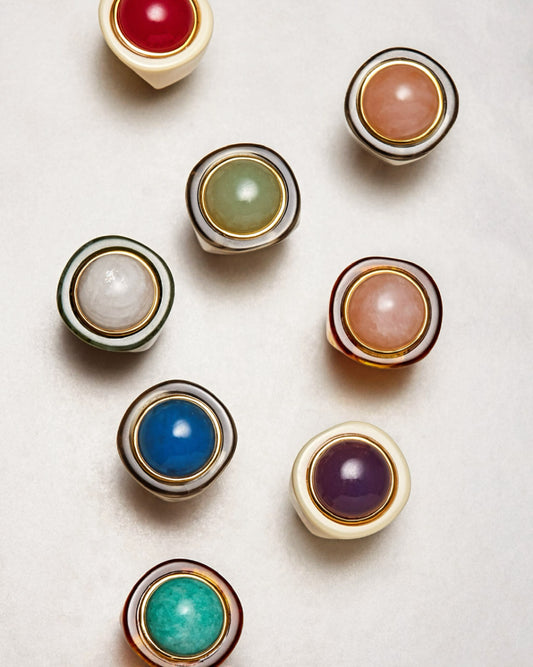 Lucas Jack Opal Resin with Labradorite Ring