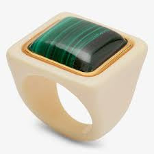 Lucas Jack Ivory Resin with Malakite Ring