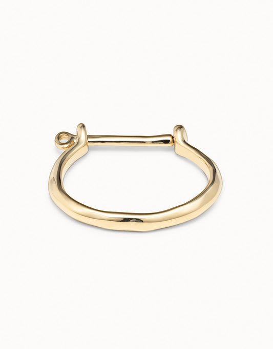 Uno Bangle bracelet with a shackle shaped clasp Gold