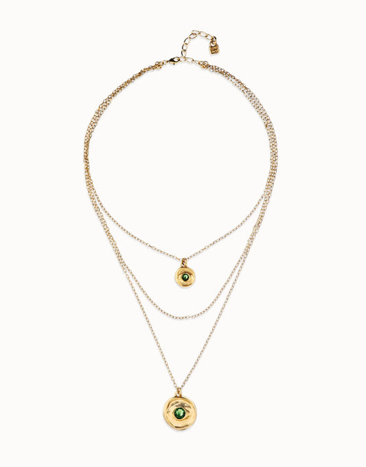 Multi strand chain necklace with an eye